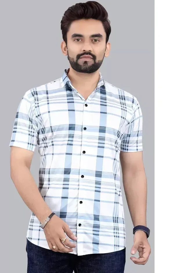 Men Regular Fit Printed Slim Collar Casual Shirt Mo - L