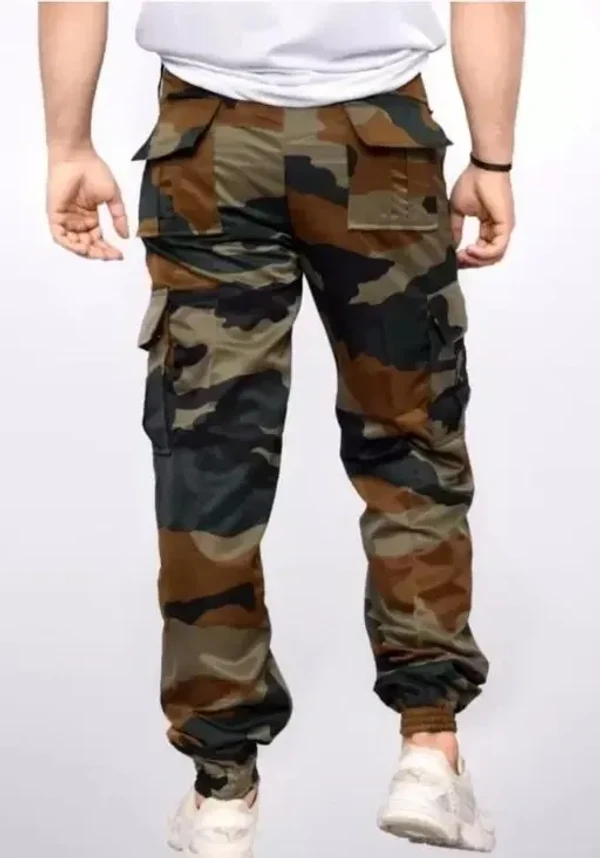 Men's Regular Fit Army Print Cargo Style Casual Trousers Pants Mo - 36