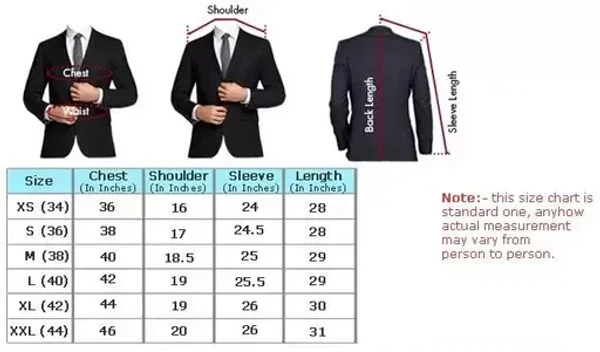 Neopol Stripe Men's Full-Sleeve Button-Front Slim-Fit Single Breasted Blazer Mo - L