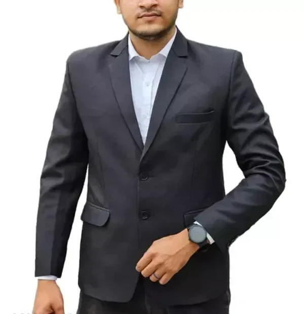 Men Black Solid Single Breasted casual, Formal, Party , festive & Wedding Blazers MO - XL