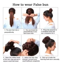 Glorious Look Curly Rafal Bun Juda Brown Colour 35 (gm) For Women Girls Bridal Instant Ready For Party Wedding Anniversary Family Function Fashionable Hair Mo - Free Size