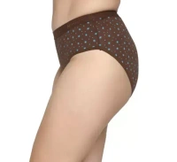 MAROON Multicolor Cotton Blend Mid Rise Hipster Pack of 3 Women Panty Combo Mo - XL