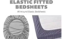 Fitted (Elastic) Cotton Double Bedsheet With 2 Pillow Covers Mo - Double