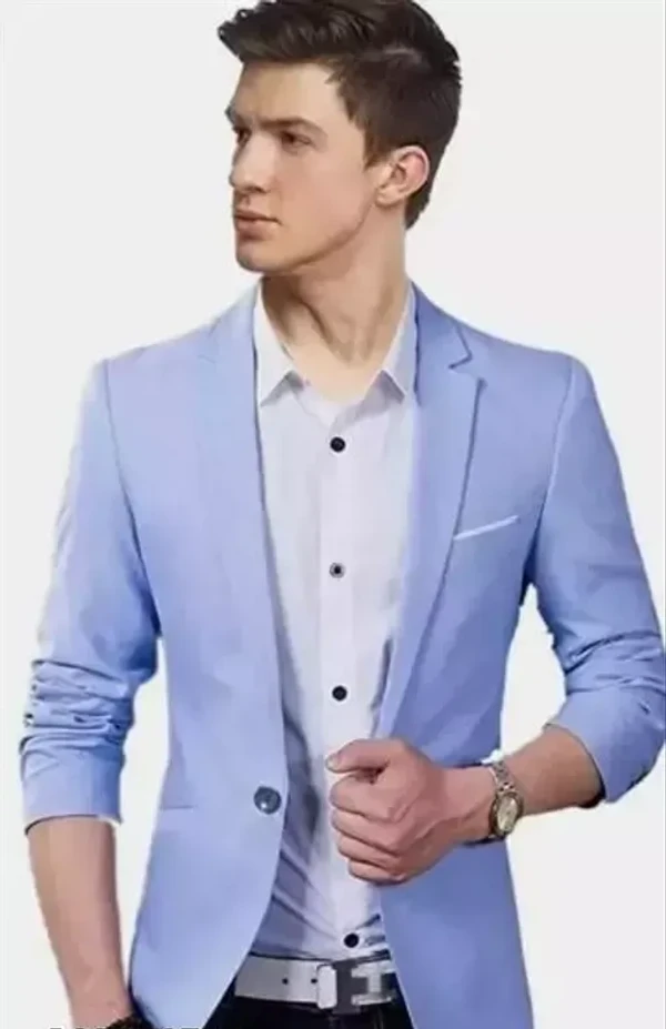 Men Solid Single Breasted Casual, Festive & Wedding Blazer Mo  - M