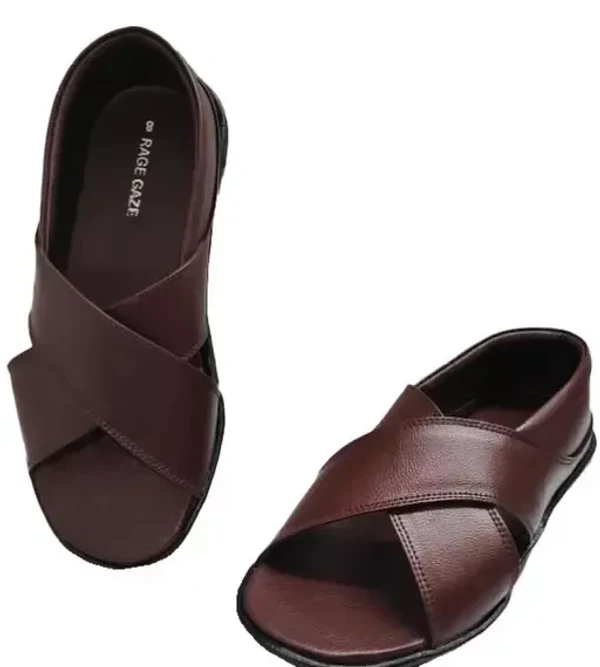 RAGE GAZE BROWN CROSS SANDAL Mo - IND-6