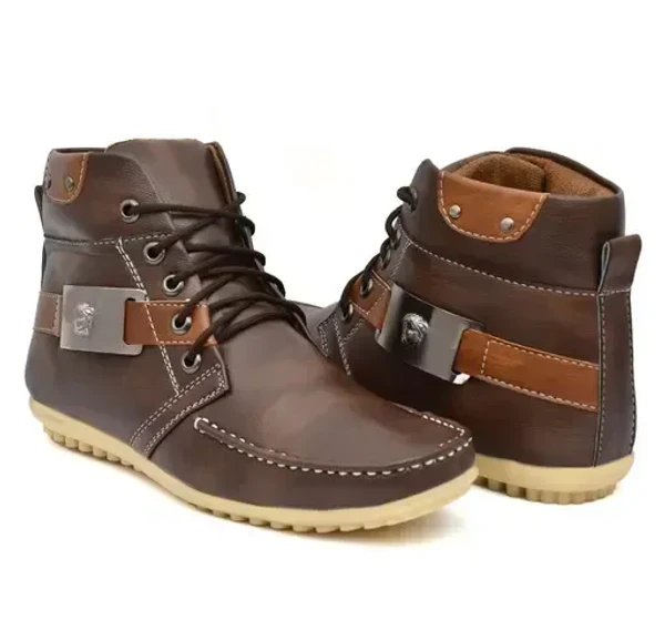 B NED K COLLECTION Men's Sytilish & Casual Faux Leather Boots are made of highest quality material. The Derby Boot has been made of Faux Leather. It offers premium feel and casual look. The sole is made of top grade T.P.R-Lifesty Mo - IND-8