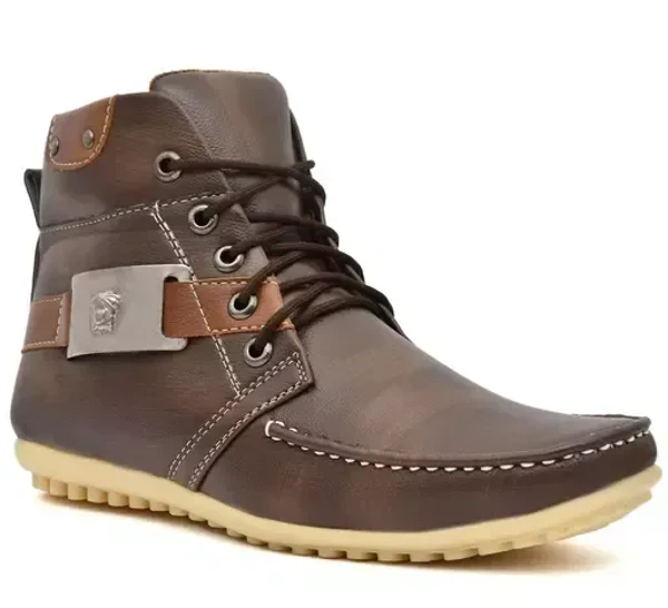 B NED K COLLECTION Men's Sytilish & Casual Faux Leather Boots are made of highest quality material. The Derby Boot has been made of Faux Leather. It offers premium feel and casual look. The sole is made of top grade T.P.R-Lifesty Mo - IND-9