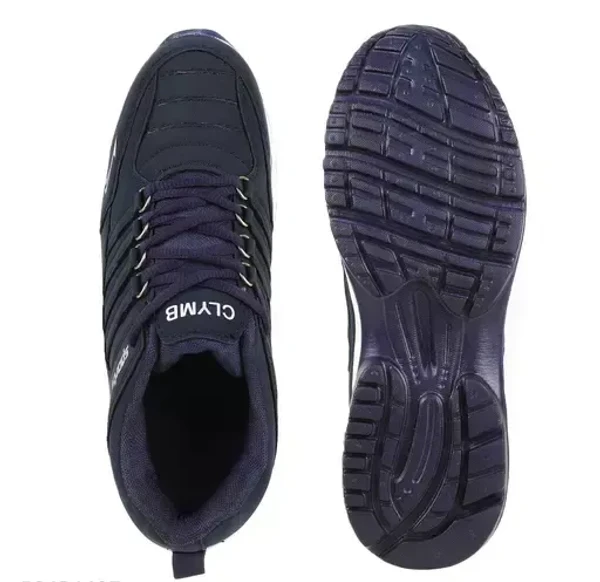 Navy Blue Solid Running Shoes For Men Mo - IND-6