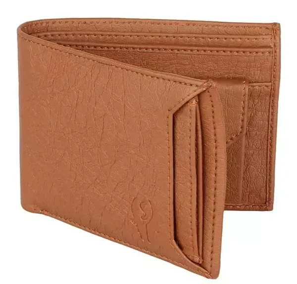 SAMTROH Tan Detachable Card Holder , Coin Pocket Artificial Leather Wallet For Men Mo - Free Size