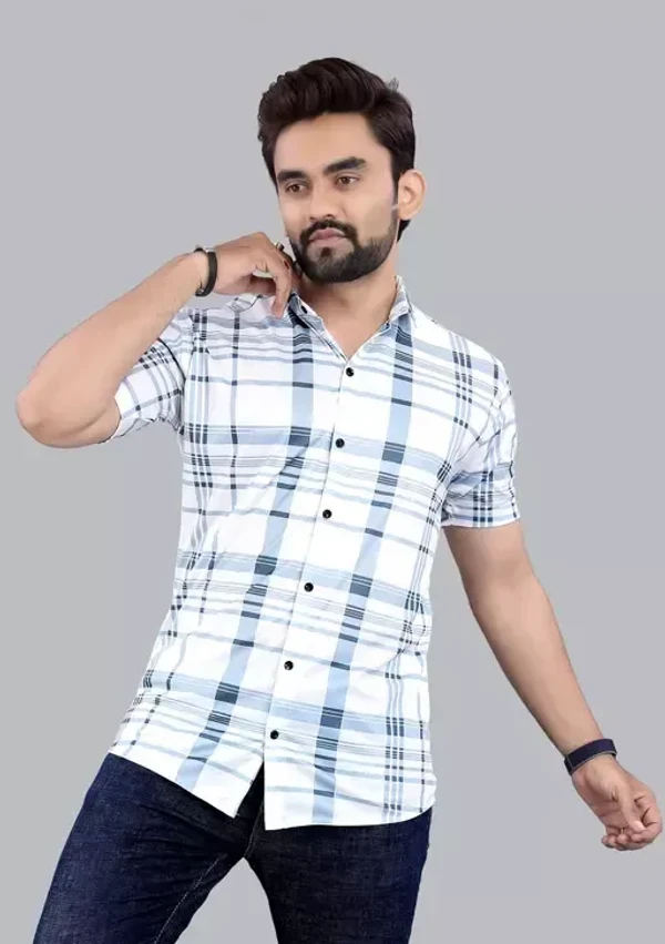 Men Regular Fit Printed Slim Collar Casual Shirt Mo - L