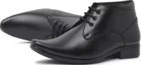 Synthetic Leather Ankle Formal Shoes Men || Office Shoes For Men Latest Stylish || Chukka Boots Men || Party Wear Long Shoes For Men Long Boots Lace Up For Men (Black) Mo - IND-10