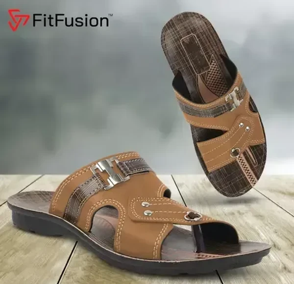 FitFusion Ethnic Slipper For Men Fashion Slip on Men's Flat Mo - IND-9