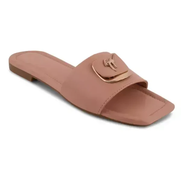Women Stylish Slip on Fancy Slippers and Flipflops Flats for women signature peach Mo - IND-5