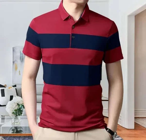 EyeBogler Printed Polo Red Tshirts for men Mo - M