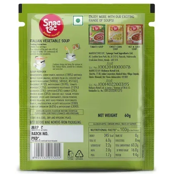 Snac tac Italian Veg Soup 60 g