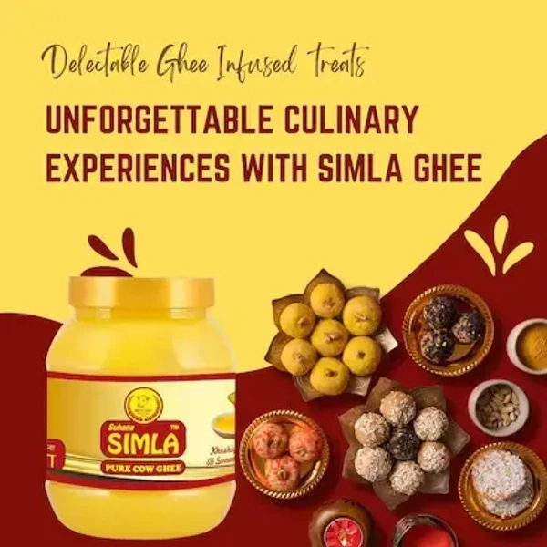 Suhana Simla Premium 1 Liter Danedar Cow Ghee | Pure Cow Ghee | 1Liter JM