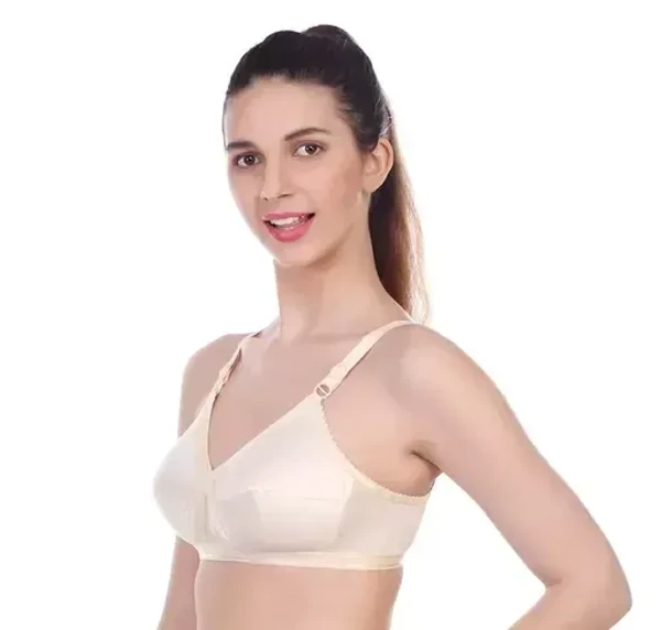 Women Everyday Wear Non-Padded Cross Belt Bra Pack of (3) Black,White,Skin Mo - M