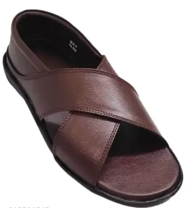 RAGE GAZE BROWN CROSS SANDAL Mo - IND-9