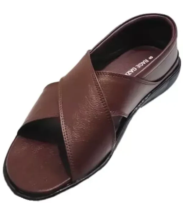 RAGE GAZE BROWN CROSS SANDAL Mo - IND-9