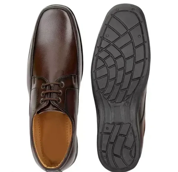 Men's synthetic lace-up pvc brown formal shoes | trendy formal shoes for men | brown fromal shoes | formal shoes for men  Mo - IND-7