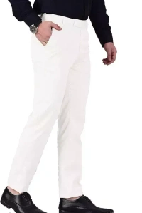 Ashu Mens Formal Pants (White) - 32