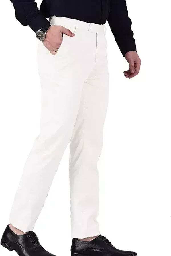 Ashu Mens Formal Pants (White) - 36