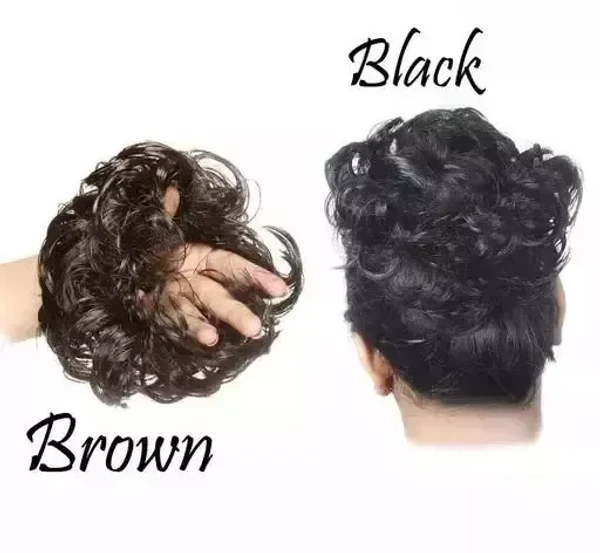 Anaya Enterprise Pack of 2 Black and Brown Rubber Juda For Women/Girls Hair Accesories Mo