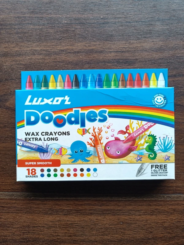 Luxor Doodles Wax Crayons 18 Shades