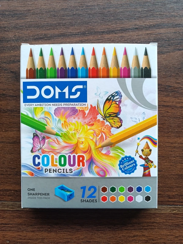 Doms Colour Pencils 12 Shades Mini