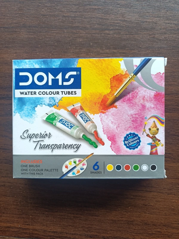 Doms Water Colour Tubes 6 Shades + Free Palette
