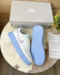 Nike Airforce One For Her Hydrogen Blue And Be Kind  - 38