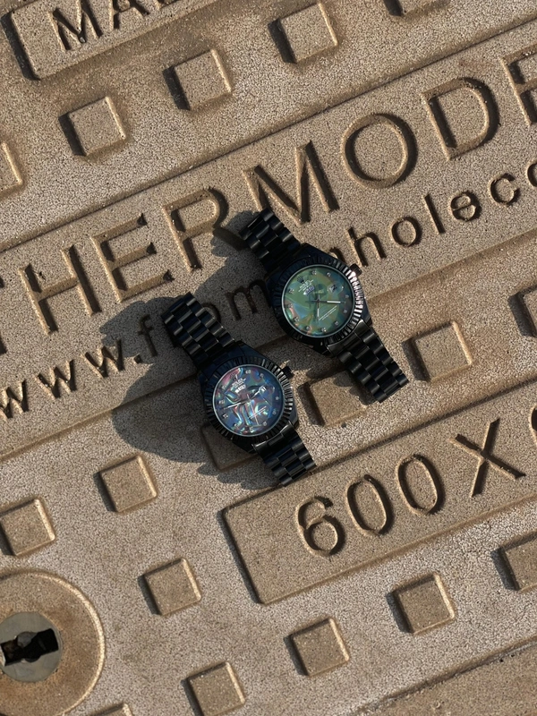 Rolex Chain Black  - blue
