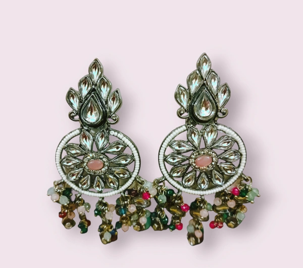 Oxidised Jhumkas - Silver