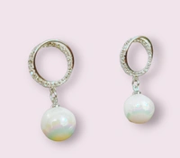 Glam Pearl Earrings  - White