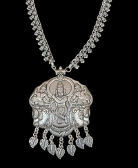 Oxidised Elegant Krishnar Traditional Necklace  - Silver