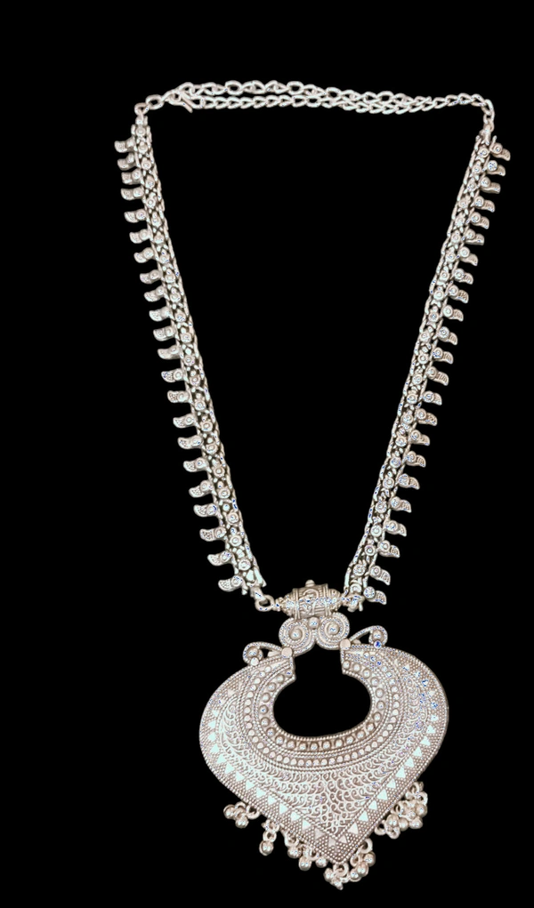 Charming Oxidised Necklace  - Silver