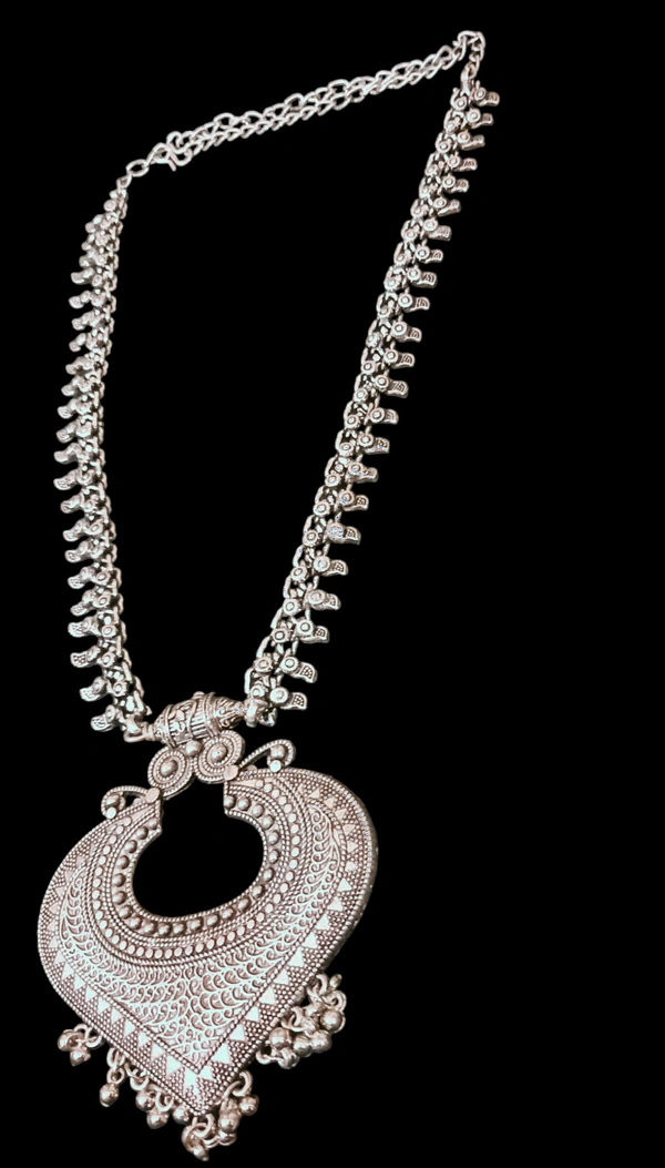 Charming Oxidised Necklace  - Silver