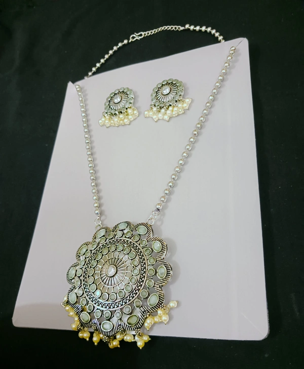 Traditional Oxidised Jewellery Set - Silver