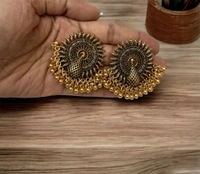 Elegant Peacock Earrings  - Gold