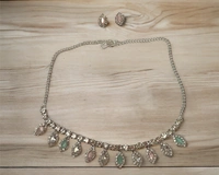Multi Stones Jewellery Set - White