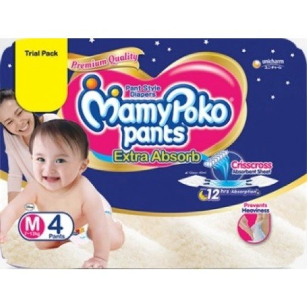 MamyPoko Pants Extra Absorb - 4 pants, M (7-12kg)