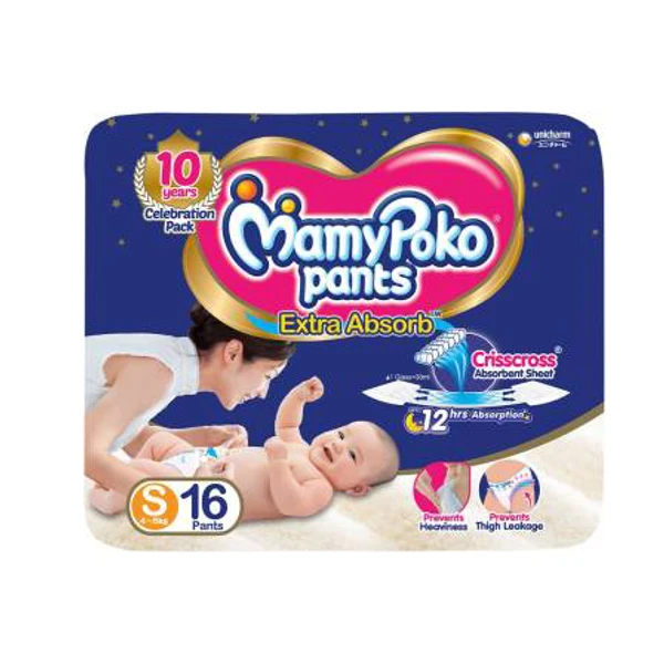 MamyPoko Pants Extra Absorb - 16 pants, S (4-8kg)