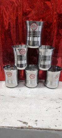 Steel Glass  - 9.3 CM height,7.7cm Diameter