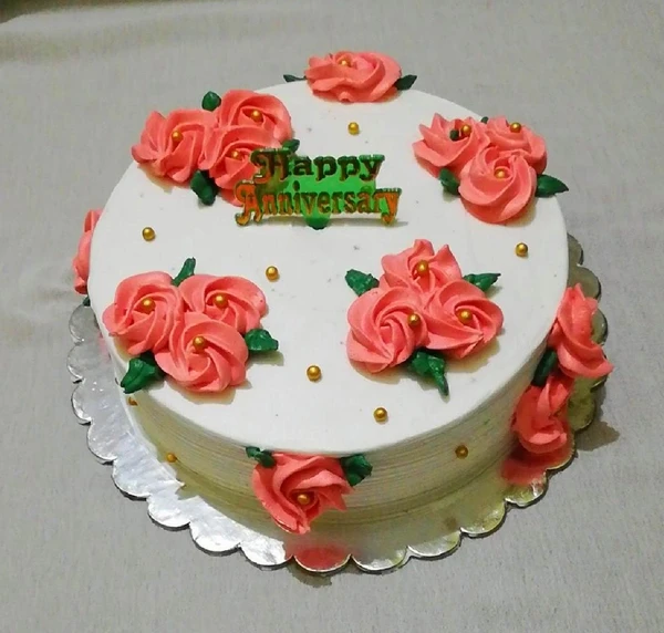 Pink Rose Plain Vanilla Cake - 1 Pound, Preorder