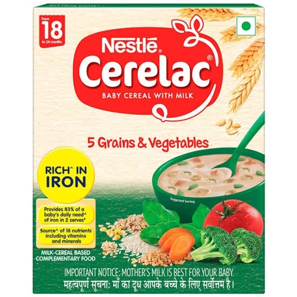 Nestle Cerelac From 18 To 24 Months  - 300g, 5 Grains & Vegetables