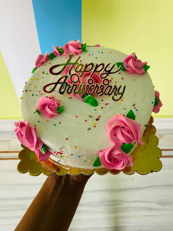 Flower Theme Vanilla Cake - Also Available In Other Flavours, 2Pound