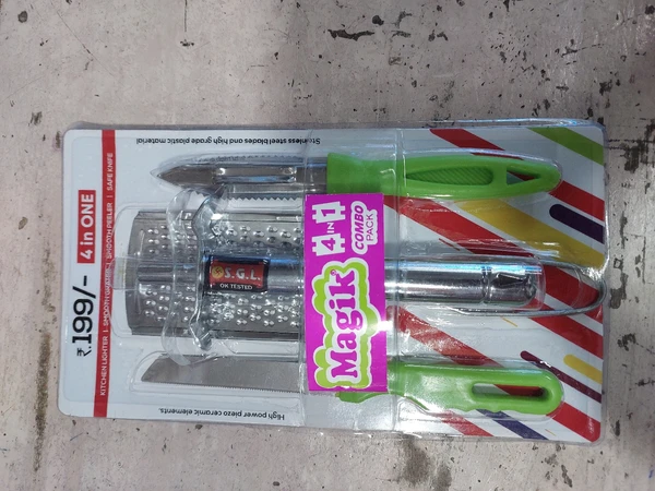 Gas Lighter 4in 1  - Lighter Grater Peeler Knife, Standard