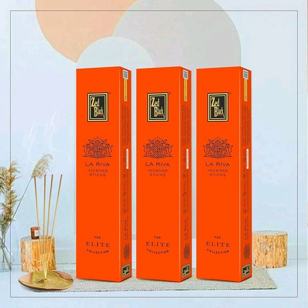 Dhup Zed Black LA RIVA(Agarbatti) - 12 Packs (Medium)