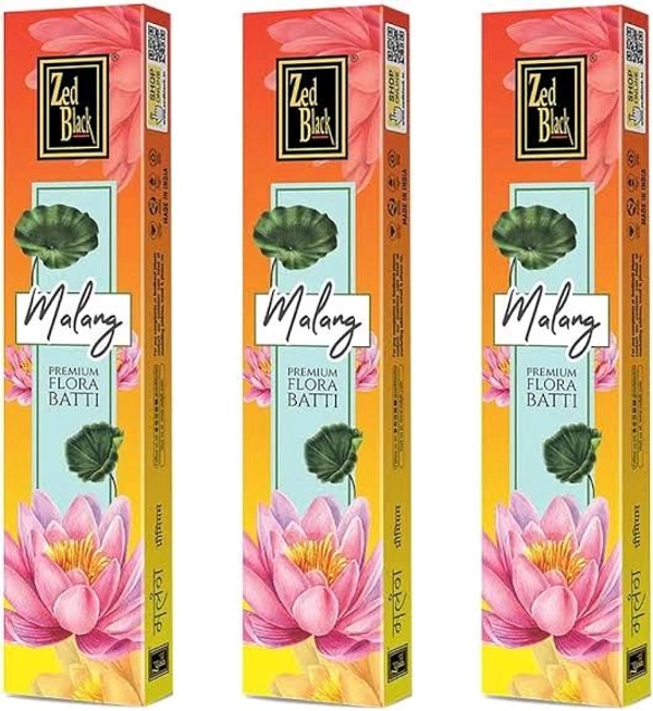 Dhup Zed Black Malang Flora Batti (Agarbatti) - 18g (Medium)