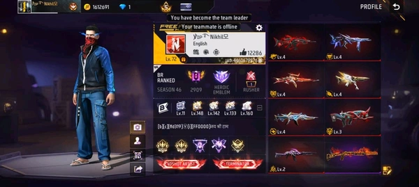Urgent SELL Free Fire Account WhatsApp Me